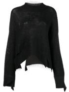 Maison Flaneur Distressed Knitted Sweater - Black