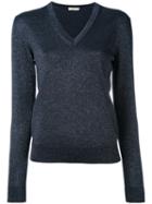 Nina Ricci - Metallic Thread Sweater - Women - Polyester/cupro/wool/metallized Polyester - M, Blue, Polyester/cupro/wool/metallized Polyester