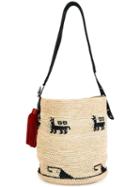 Ibo Maraca Lamina Aequatoria Shoulder Bag, Women's, Nude/neutrals, Raffia/leather