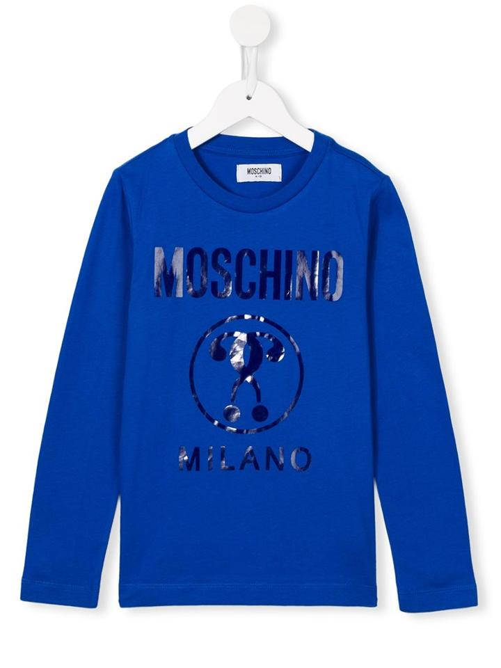 Moschino Kids Logo Print T-shirt, Girl's, Size: 8 Yrs, Blue