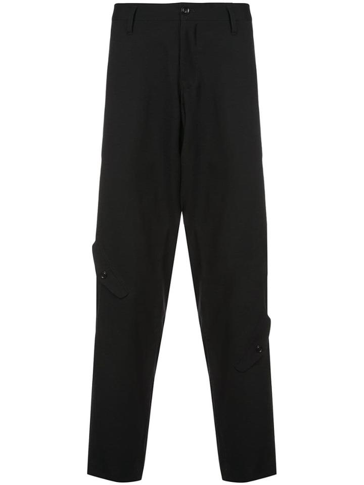 Yohji Yamamoto Cargo Pocket Tapered Trousers - Black