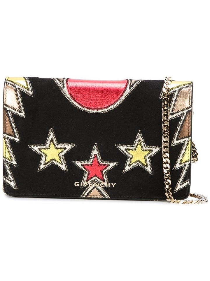 Givenchy Embellished Pandora Chain Wallet, Women's, Black, Calf Leather/calf Suede