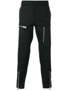 Les Hommes Multiple Zips Cropped Trousers - Black