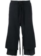 Ann Demeulemeester Cropped Wide Leg Track Pants - Black