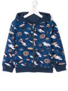 Paul Smith Junior - Ufo Print Hoodie - Kids - Cotton/spandex/elastane - 2 Yrs, Blue