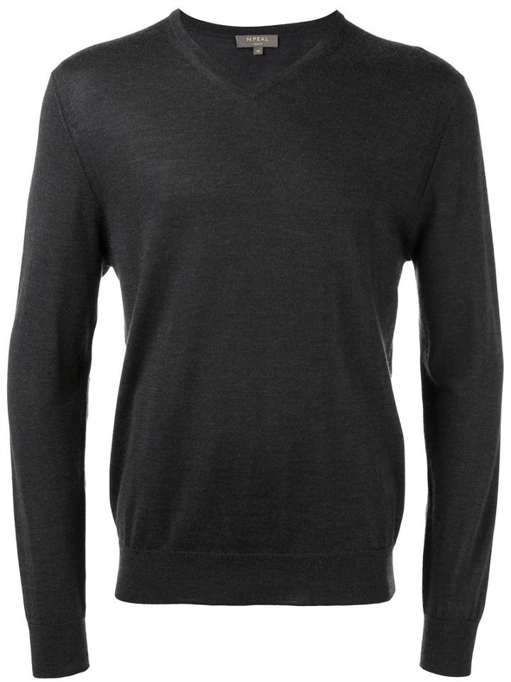 N.peal - V Neck Sweatshirt - Men - Cashmere - M, Grey, Cashmere