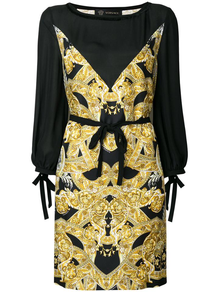 Versace Baroque Print Dress - Yellow & Orange