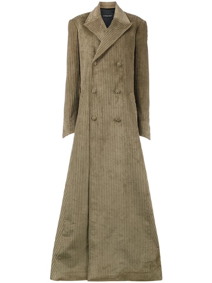 Y / Project Double Breasted Long Coat - Nude & Neutrals