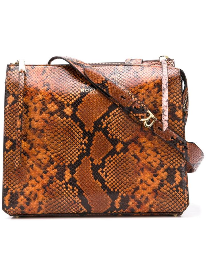 Rochas Snake Effect Shoulder Bag - Pink