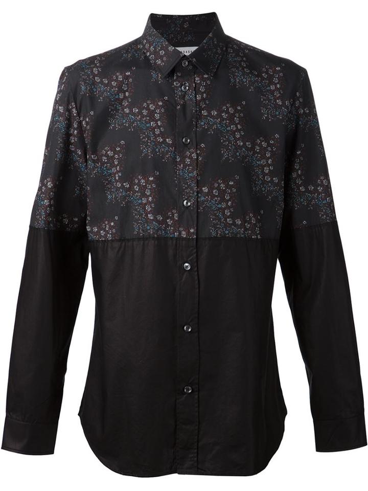 Maison Margiela Zig-zag Print Shirt, Men's, Size: 46, Black, Cotton