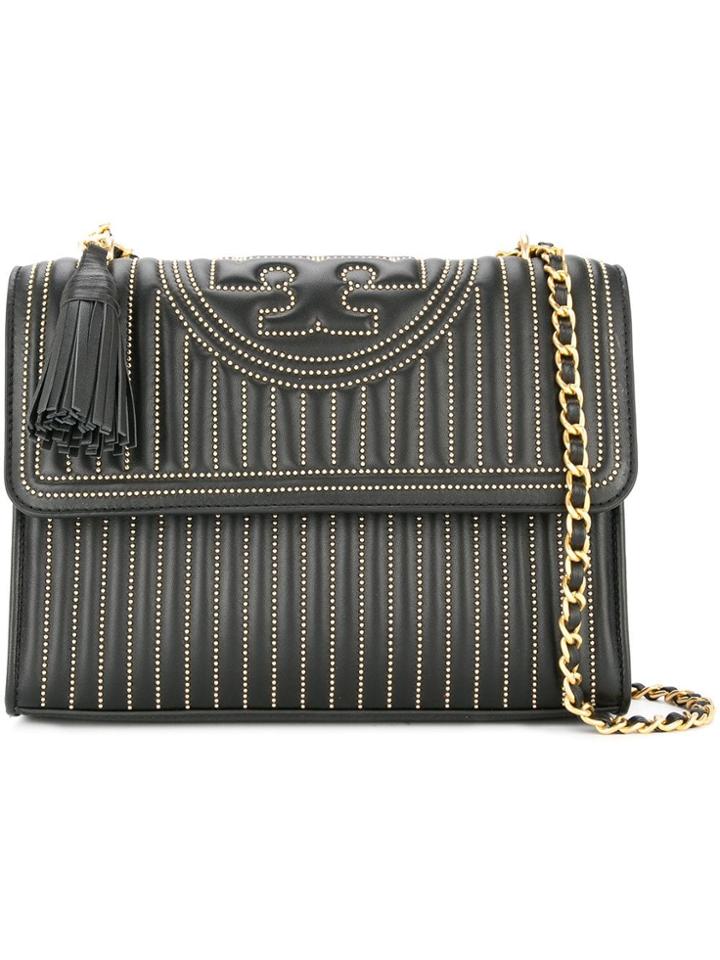 Tory Burch Fleming Studded Shoulder Bag - Black