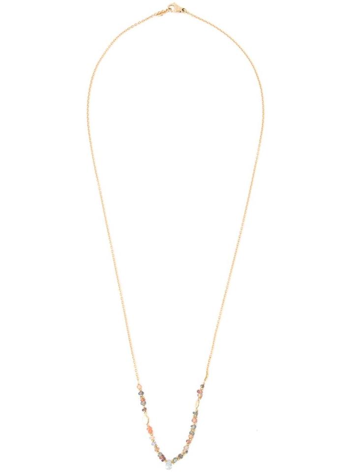 Natasha Collis Peach Sapphire And Brown Diamond 'story' Necklace