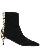 Giuseppe Zanotti Leopard Ankle Boots - Black