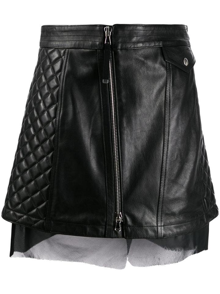 Diesel Black Gold Quilted Leather Skirt