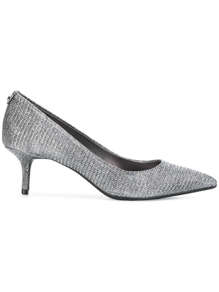 Michael Kors Collection Pointed Kitten-heel Pumps - Metallic