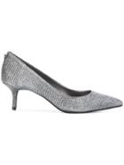 Michael Kors Collection Pointed Kitten-heel Pumps - Metallic