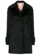 No21 Single Breasted Fur Coat - Black