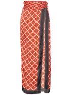 Paco Rabanne Geometric Print Wrap Skirt - Red