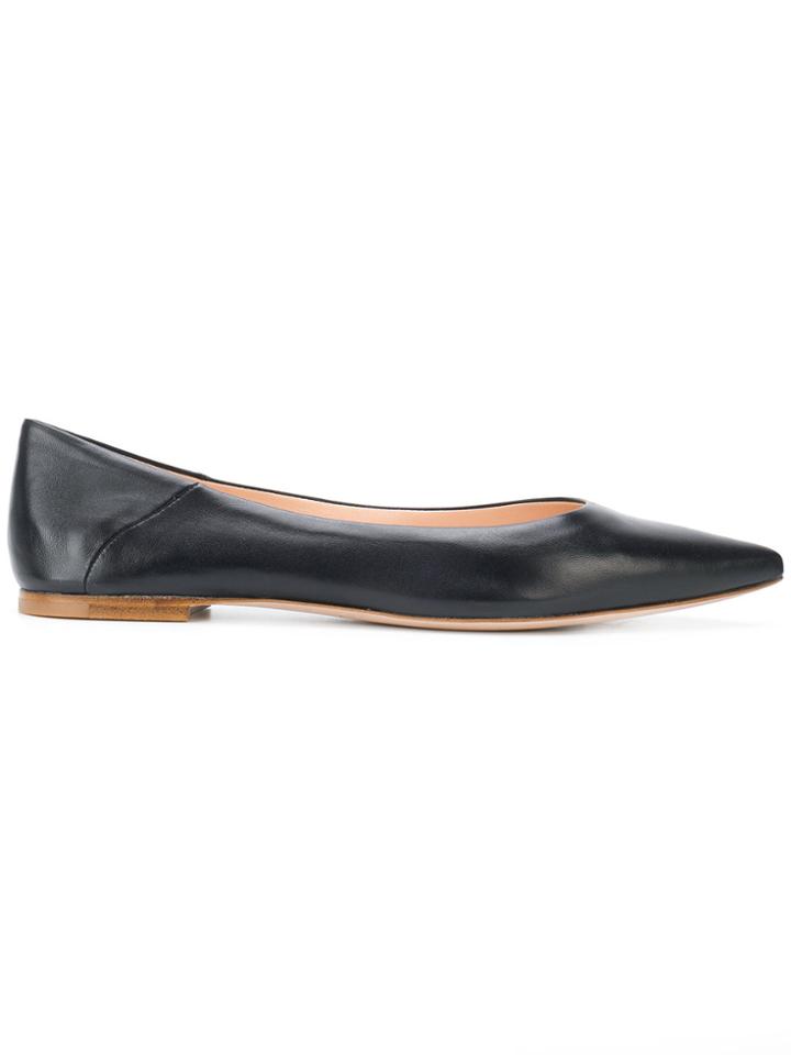 Unützer Pointed Toe Ballerina Pumps - Black