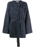 See By Chloé Speckled Chunky Knit Cardigan - Blue