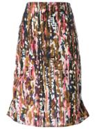 Marni Watercolour Print Skirt, Women's, Size: 40, Silk