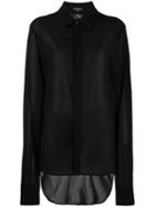 Ann Demeulemeester Transparent Oversize Shirt, Women's, Size: 36, Black, Cotton