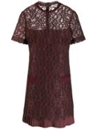 Sandro Paris Lace Panel Short Dress - Red
