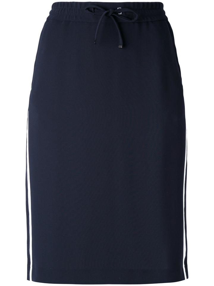 Luisa Cerano - Drawstring Side-stripe Skirt - Women - Polyester - 44, Blue, Polyester