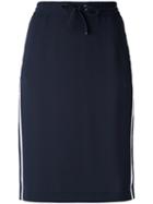Luisa Cerano - Drawstring Side-stripe Skirt - Women - Polyester - 44, Blue, Polyester