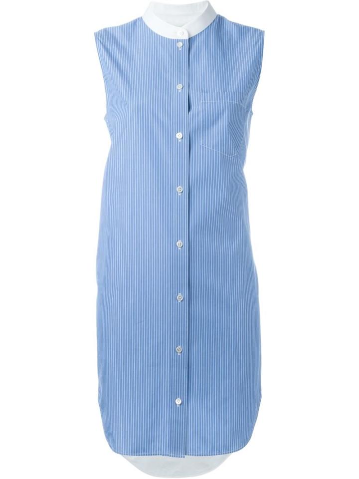 Alexander Wang Pinstriped Shirt Dress, Women's, Size: 8, Blue, Cotton