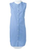 Alexander Wang Pinstriped Shirt Dress, Women's, Size: 8, Blue, Cotton