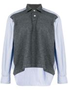 Comme Des Garçons Pre-owned Striped Detail Polo Shirt - Blue