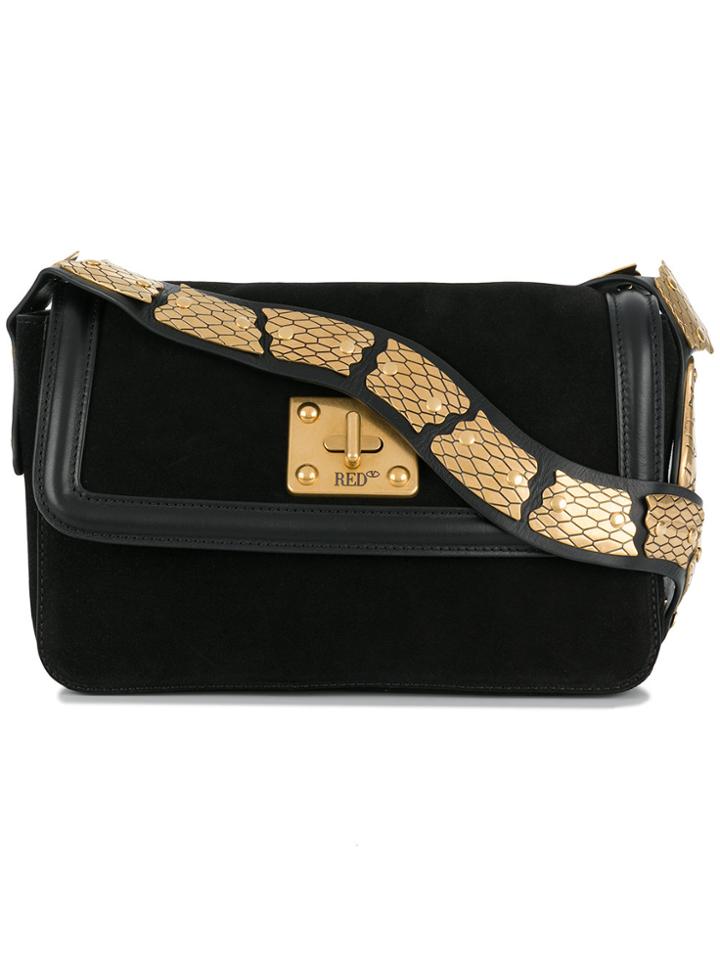 Red Valentino Snake-embellished Shoulder Bag - Black