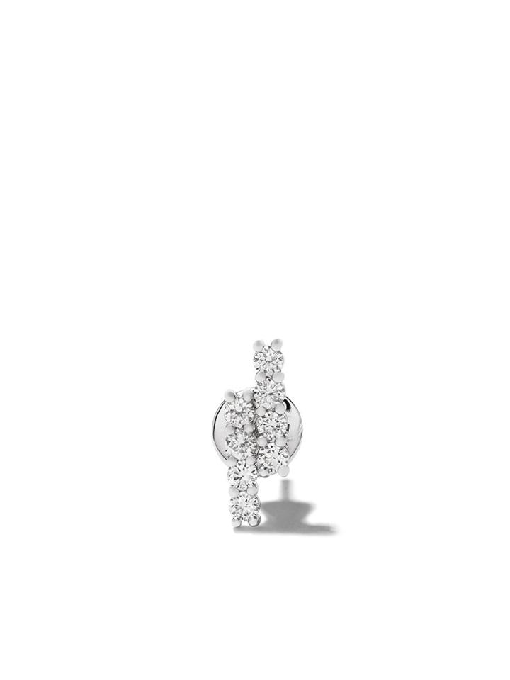 Alinka 18kt White Gold Riviera Diamond Stud Earring - Silver