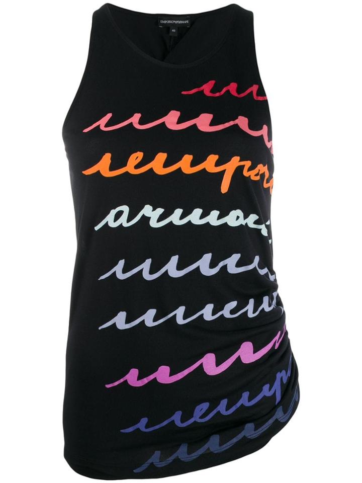 Emporio Armani Printed Tank Top - Black