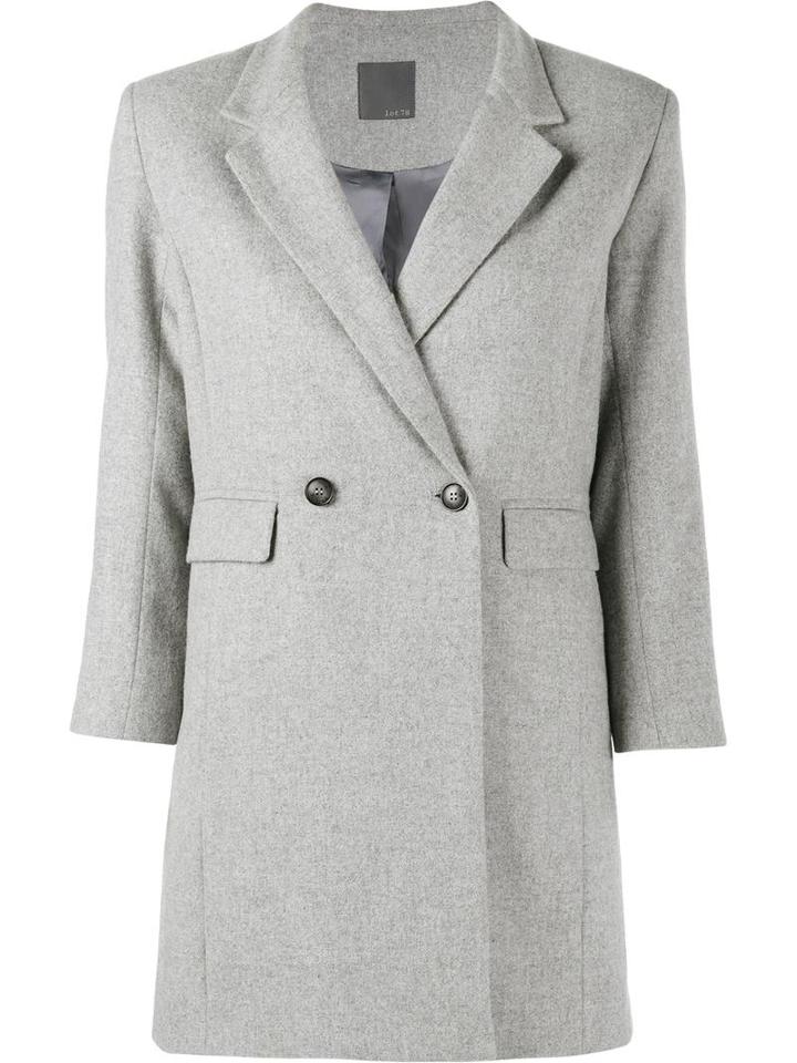 Lot78 Three-quarters Sleeve Blazer, Women's, Size: 40, Grey, Viscose/wool/polyester