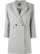 Lot78 Three-quarters Sleeve Blazer, Women's, Size: 40, Grey, Viscose/wool/polyester