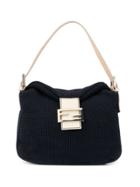 Fendi Pre-owned Knitted Mamma Baguette Shoulder Bag - Blue
