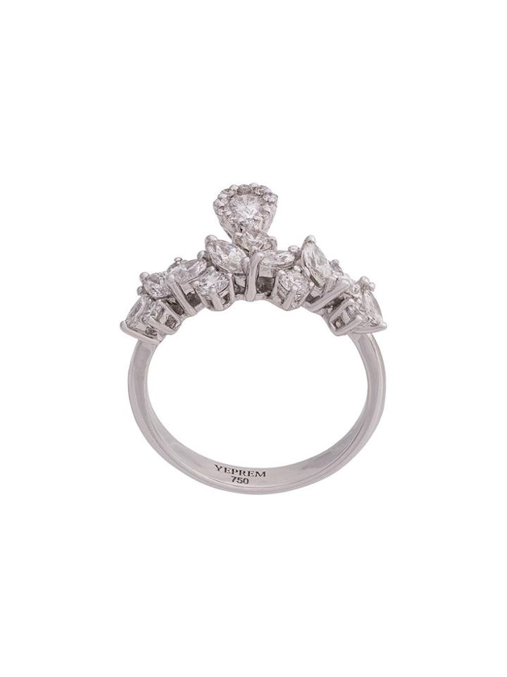 Yeprem Embellished Finger Ring - White Gold