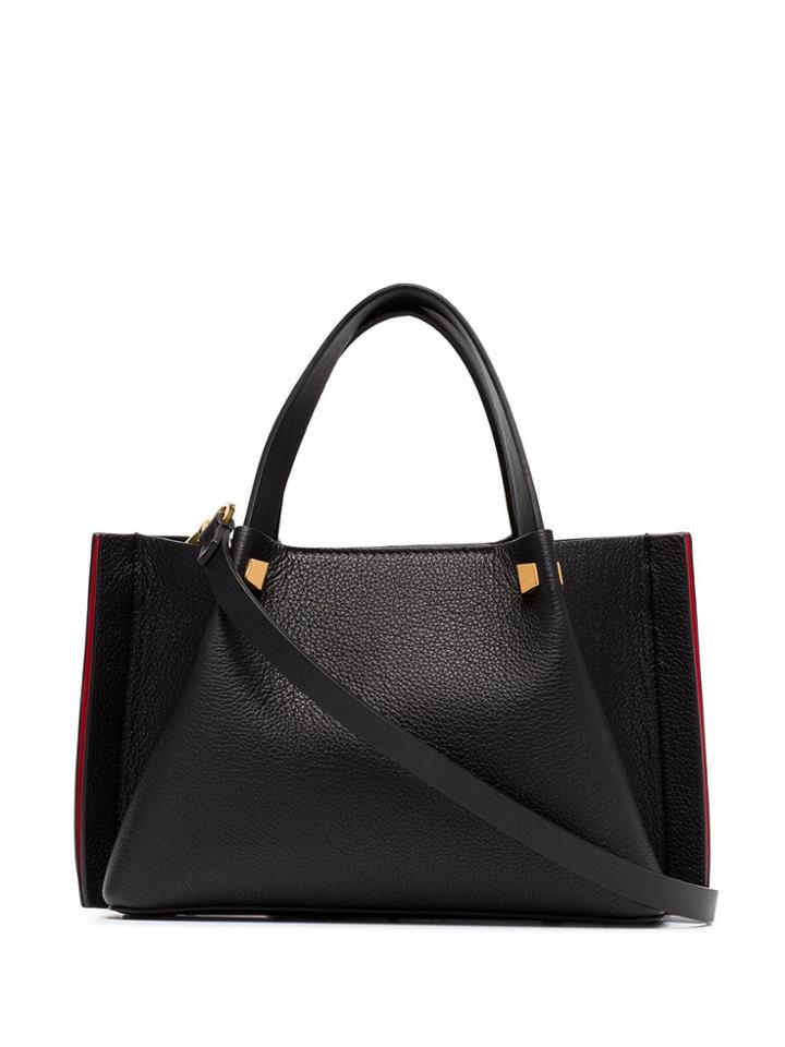 Valentino Valentino Garavani Small Logo-plaque Tote - Black