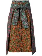 Henrik Vibskov Floral Print Contrast Skirt - Orange