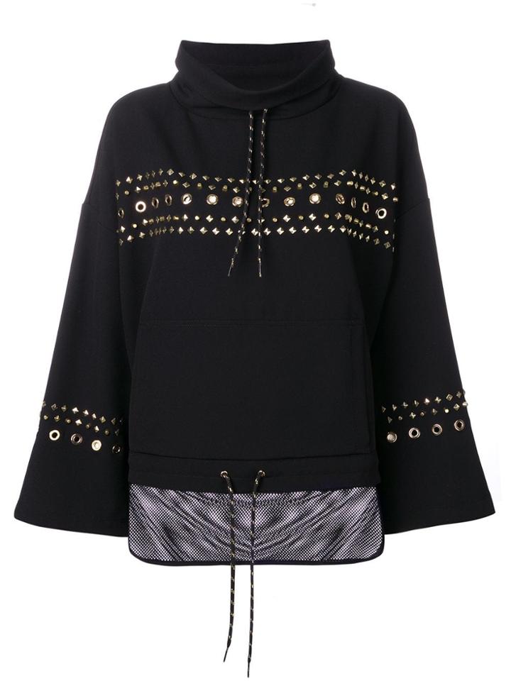Versace Jeans Studded Loose-fit Sweatshirt - Black