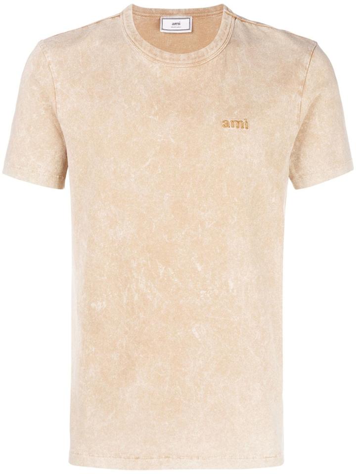 Ami Alexandre Mattiussi T-shirt With Acid Washed Effect - Neutrals