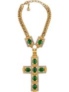 Gucci Embellished Cross Necklace - Gold