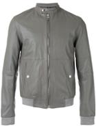Calvin Klein Jeans Zip Biker Jacket, Men's, Size: Medium, Grey, Cotton/leather