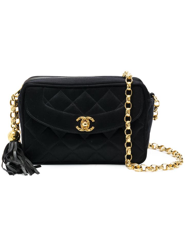 Chanel Vintage Diamond Quilted Camera Bag - Black