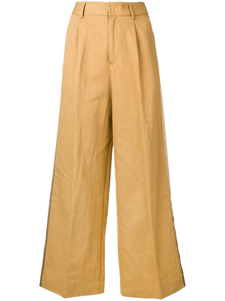 Forte Forte Side Panel Wide Leg Trousers - Yellow