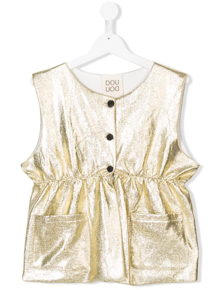 Douuod Kids Sleeveless Metallic Top