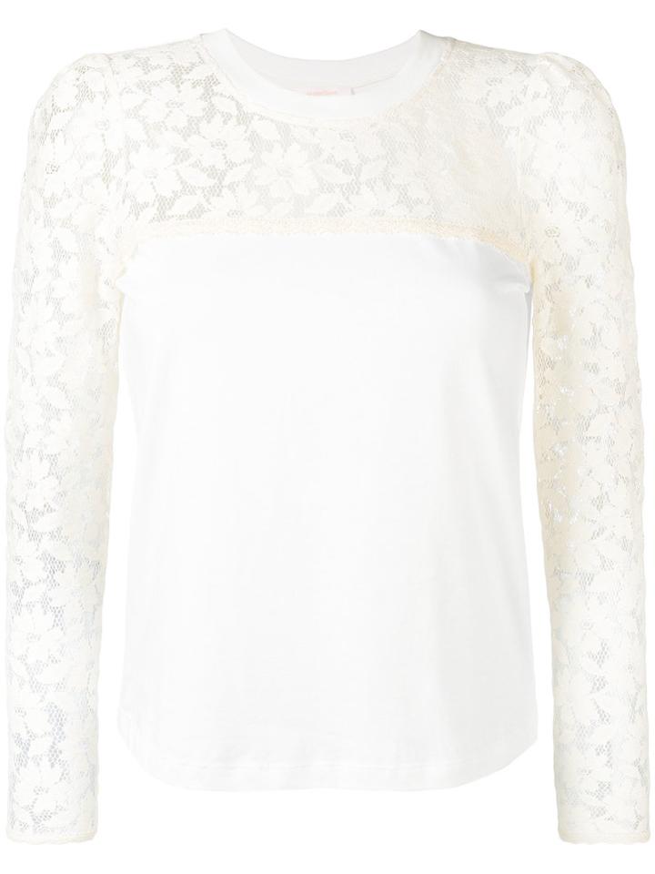 See By Chloé - Lace Embroidered Blouse - Women - Cotton - L, White, Cotton