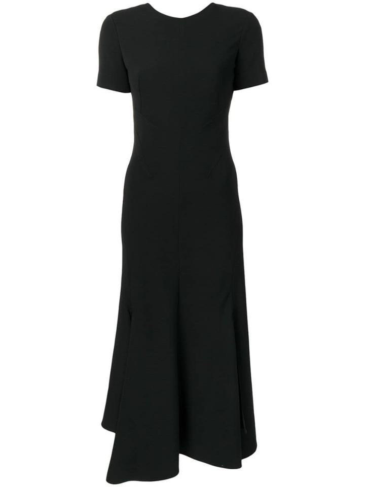 Victoria Beckham Short-sleeved Midi Dress - Black